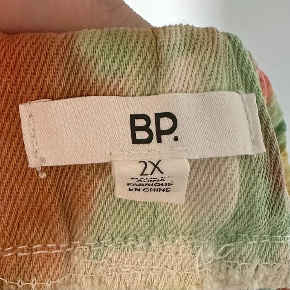 NWT BP by Nordstrom Elastic Waist Multicolor Tie Dye Cutoff Shorts - Size: 2X - Picture 4 of 6